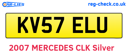 KV57ELU are the vehicle registration plates.