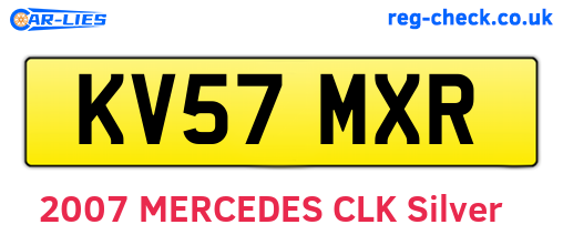 KV57MXR are the vehicle registration plates.