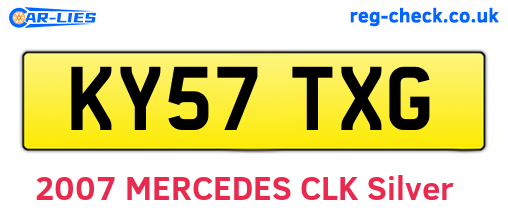 KY57TXG are the vehicle registration plates.