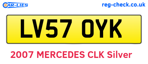 LV57OYK are the vehicle registration plates.