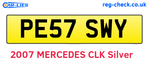 PE57SWY are the vehicle registration plates.