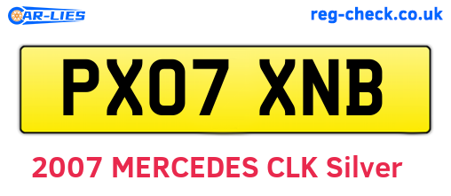 PX07XNB are the vehicle registration plates.