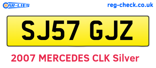 SJ57GJZ are the vehicle registration plates.