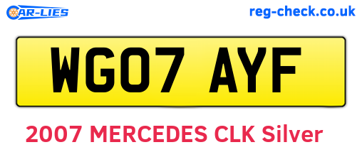 WG07AYF are the vehicle registration plates.