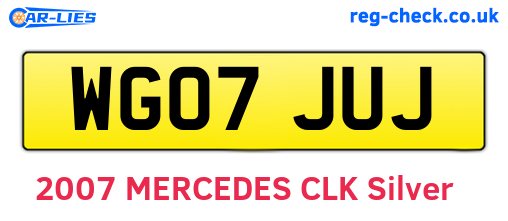 WG07JUJ are the vehicle registration plates.