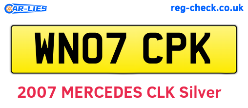 WN07CPK are the vehicle registration plates.