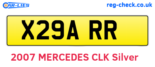 X29ARR are the vehicle registration plates.