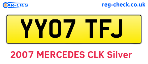YY07TFJ are the vehicle registration plates.