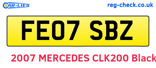 FE07SBZ are the vehicle registration plates.