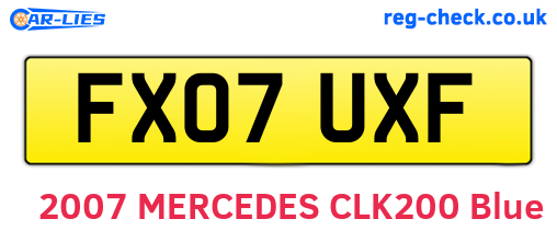 FX07UXF are the vehicle registration plates.