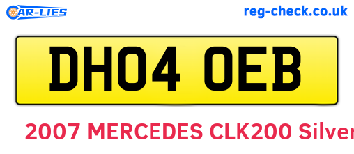 DH04OEB are the vehicle registration plates.