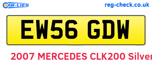 EW56GDW are the vehicle registration plates.
