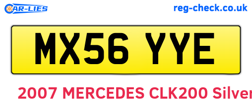MX56YYE are the vehicle registration plates.