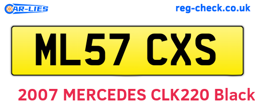 ML57CXS are the vehicle registration plates.