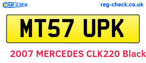MT57UPK are the vehicle registration plates.