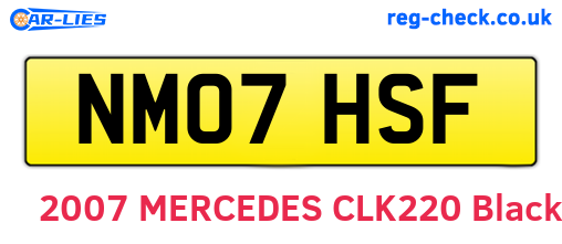 NM07HSF are the vehicle registration plates.