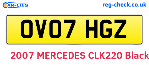 OV07HGZ are the vehicle registration plates.