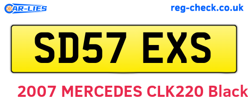 SD57EXS are the vehicle registration plates.