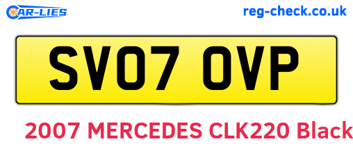 SV07OVP are the vehicle registration plates.