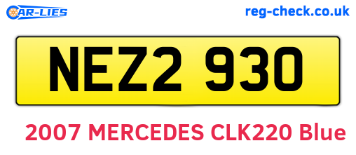 NEZ2930 are the vehicle registration plates.
