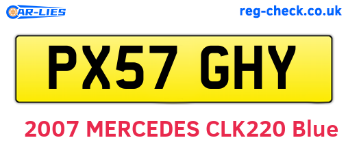PX57GHY are the vehicle registration plates.