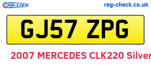 GJ57ZPG are the vehicle registration plates.