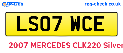 LS07WCE are the vehicle registration plates.