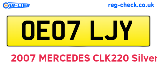 OE07LJY are the vehicle registration plates.