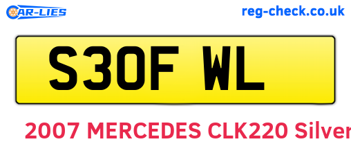 S30FWL are the vehicle registration plates.