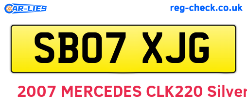 SB07XJG are the vehicle registration plates.
