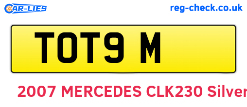 TOT9M are the vehicle registration plates.