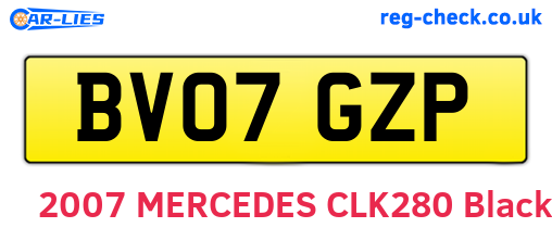 BV07GZP are the vehicle registration plates.