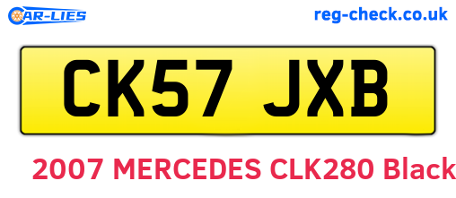 CK57JXB are the vehicle registration plates.