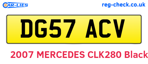 DG57ACV are the vehicle registration plates.