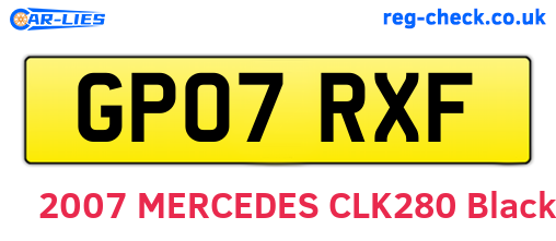 GP07RXF are the vehicle registration plates.