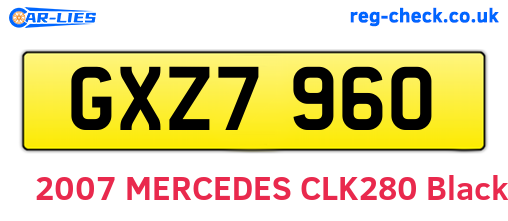 GXZ7960 are the vehicle registration plates.