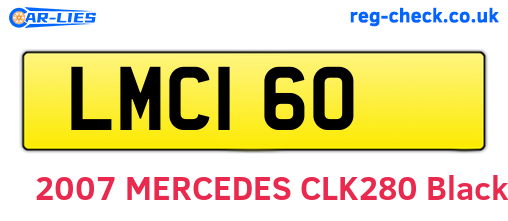 LMC160 are the vehicle registration plates.