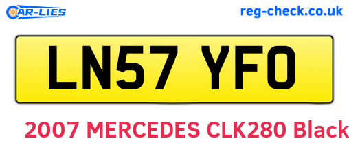 LN57YFO are the vehicle registration plates.