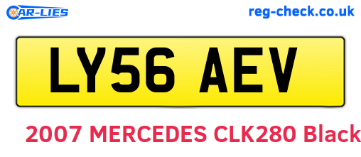 LY56AEV are the vehicle registration plates.