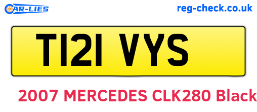 T121VYS are the vehicle registration plates.