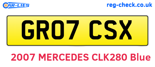GR07CSX are the vehicle registration plates.