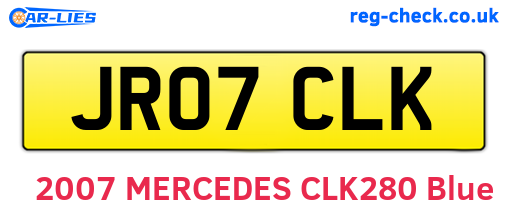 JR07CLK are the vehicle registration plates.