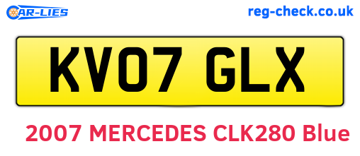 KV07GLX are the vehicle registration plates.