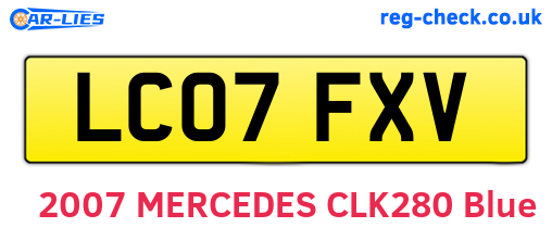 LC07FXV are the vehicle registration plates.