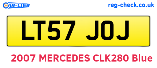LT57JOJ are the vehicle registration plates.