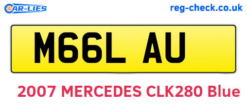 M66LAU are the vehicle registration plates.