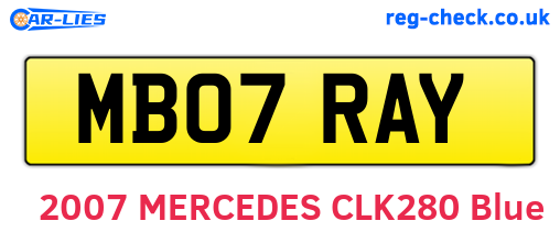 MB07RAY are the vehicle registration plates.