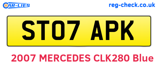 ST07APK are the vehicle registration plates.