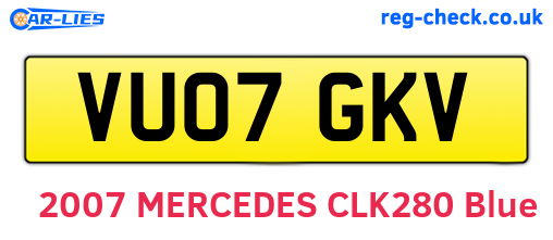VU07GKV are the vehicle registration plates.