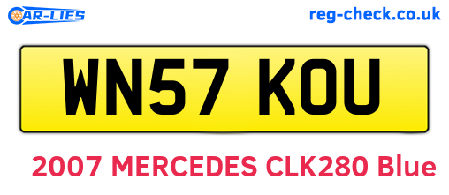 WN57KOU are the vehicle registration plates.